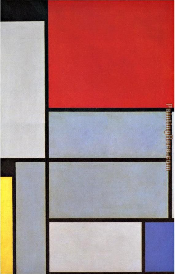 Tableau I painting - Piet Mondrian Tableau I art painting
